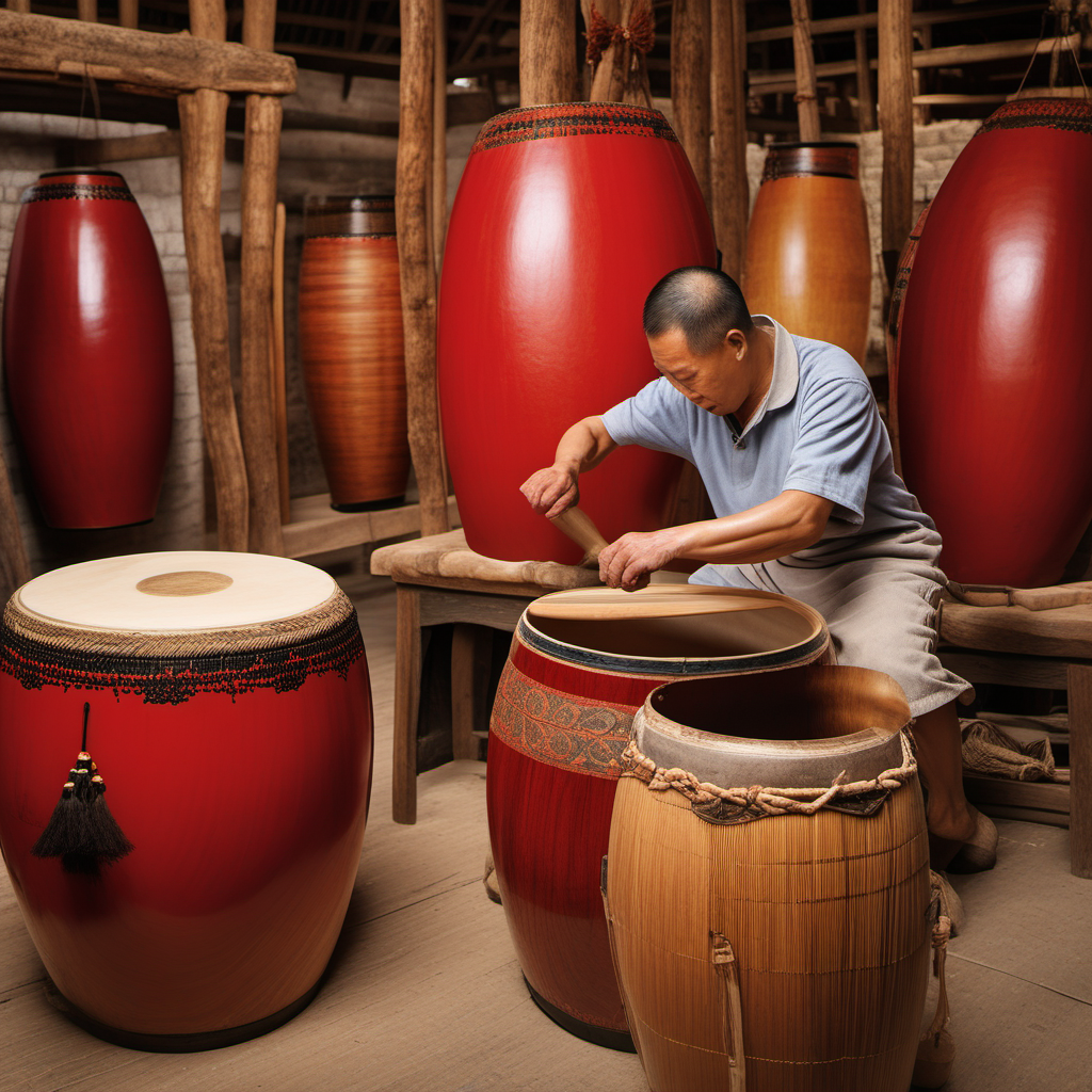 Follow the 10-step production process behind every Matun drum — from wood selection and shell forming to soaking, stretching, nailing, tuning, painting, quality check, packaging, and export. Handmade traditional craftsmanship.